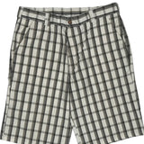 American Eagle Checked Shorts - 36W 10L White Cotton Blend