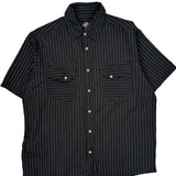 Dickies Pinstripe Short Sleeve Shirt - XL Black Cotton