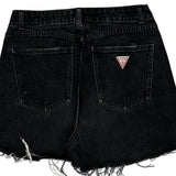 Guess Denim Shorts - 30W UK 12 Black & White Denim