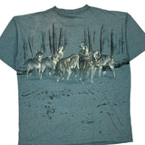 Wolf Pack Unbranded Single Stitch T-Shirt - Large Blue Cotton