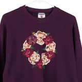 Jerzees Embroidered Sweatshirt - Large Purple Cotton Blend