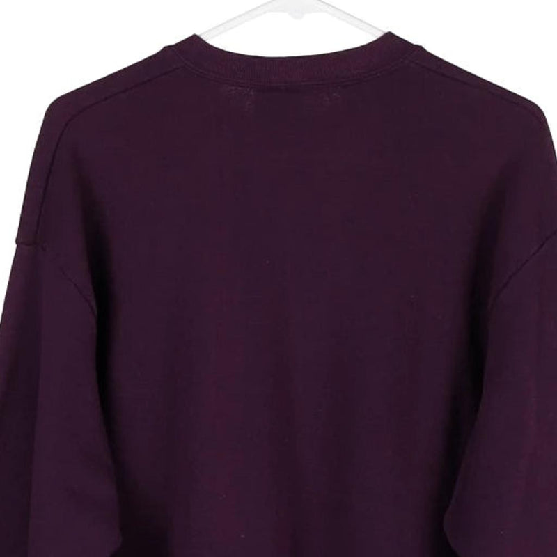 Jerzees Embroidered Sweatshirt - Large Purple Cotton Blend