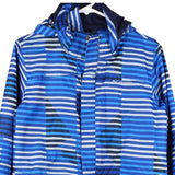 Age 14-16 Columbia Striped Jacket - Large Blue Nylon