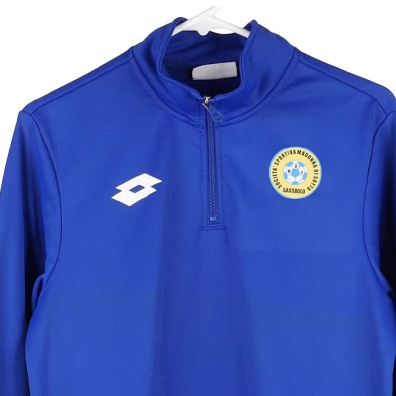 Age 14 Madonna di Sotto Sassuolo Lotto Football 1/4 Zip - XL Blue Polyester
