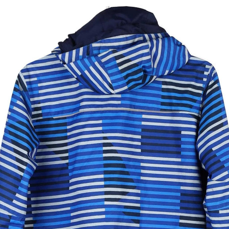 Age 14-16 Columbia Striped Jacket - Large Blue Nylon