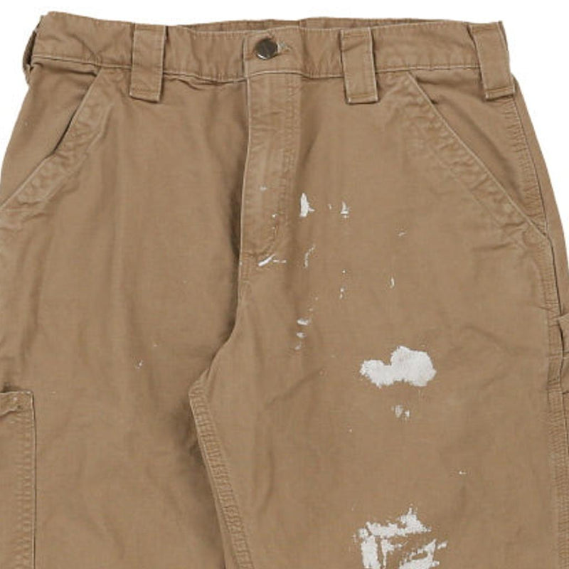 Paint Splattered Carhartt Carpenter Trousers - 31W 30L Brown Cotton