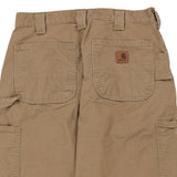 Paint Splattered Carhartt Carpenter Trousers - 31W 30L Brown Cotton