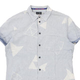 Armani Jeans Short Sleeve Shirt - 2XL Blue Linen Blend