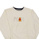 Pooh Graphic Sweatshirt - Medium Cream Cotton Blend