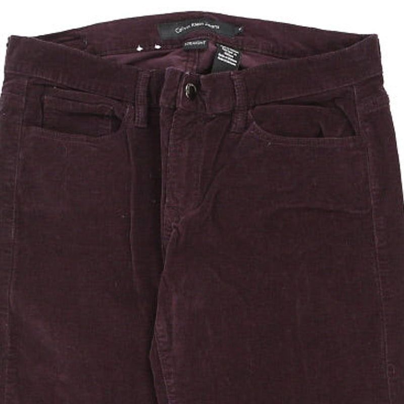 Calvin Klein Jeans Cord Trousers - 34W UK 12 Purple Cotton