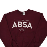 ABSA Texas Gildan College Sweatshirt - Large Burgundy Cotton Blend
