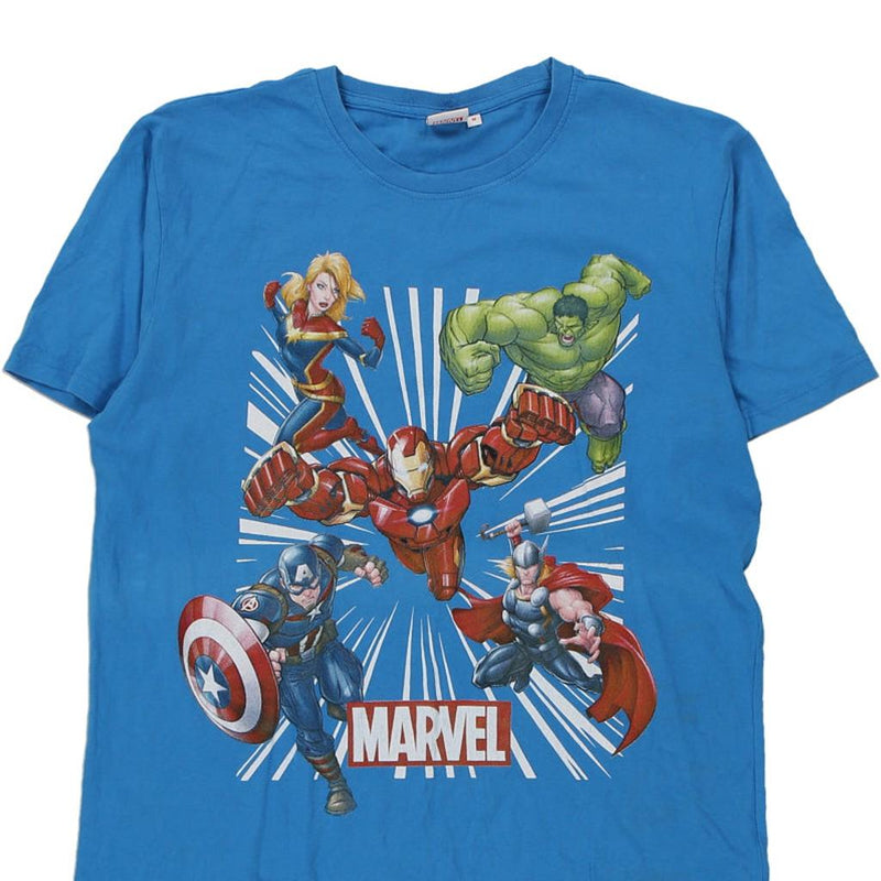 Marvel Graphic T-Shirt - Medium Blue Cotton