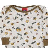 24 Months Green Bay Packers Nfl Long Sleeve T-Shirt - 2XS White Cotton