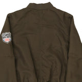 Age 11-12 H&M Embroidered Bomber Jacket - Medium Khaki Polyester Blend