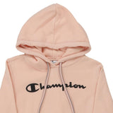 Age 11-12 Champion Spellout Hoodie - Small Pink Cotton Blend