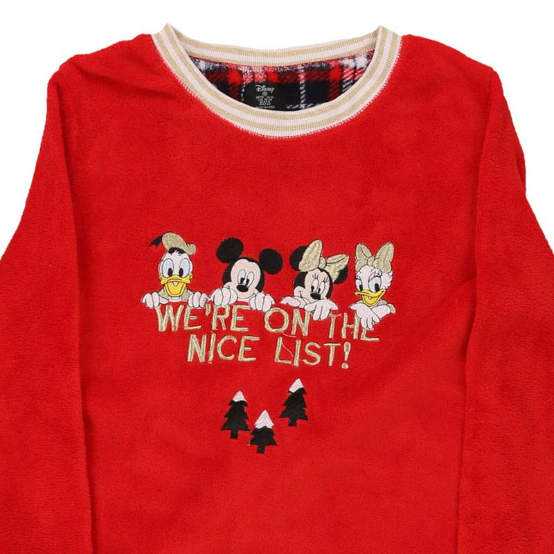 Age 10-12 Disney Graphic Fleece - Small Red Polyester