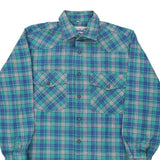 Magnum Checked Shirt - Small Blue Cotton