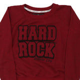 Age 8-10 Atlantic City Hard Rock Cafe Spellout Sweatshirt - XS Burgundy Cotton Blend