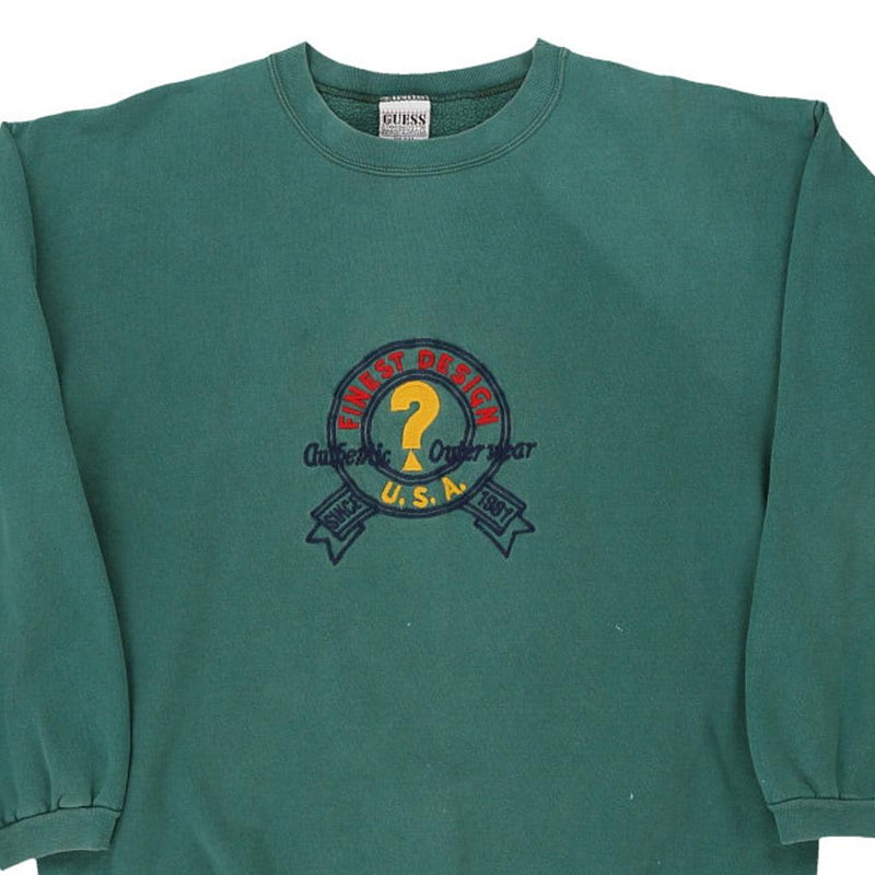 Vintage green Guess Sweatshirt - mens x-large