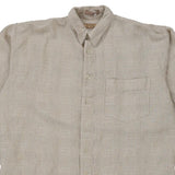 Guess Short Sleeve Shirt - Large Beige Ramie