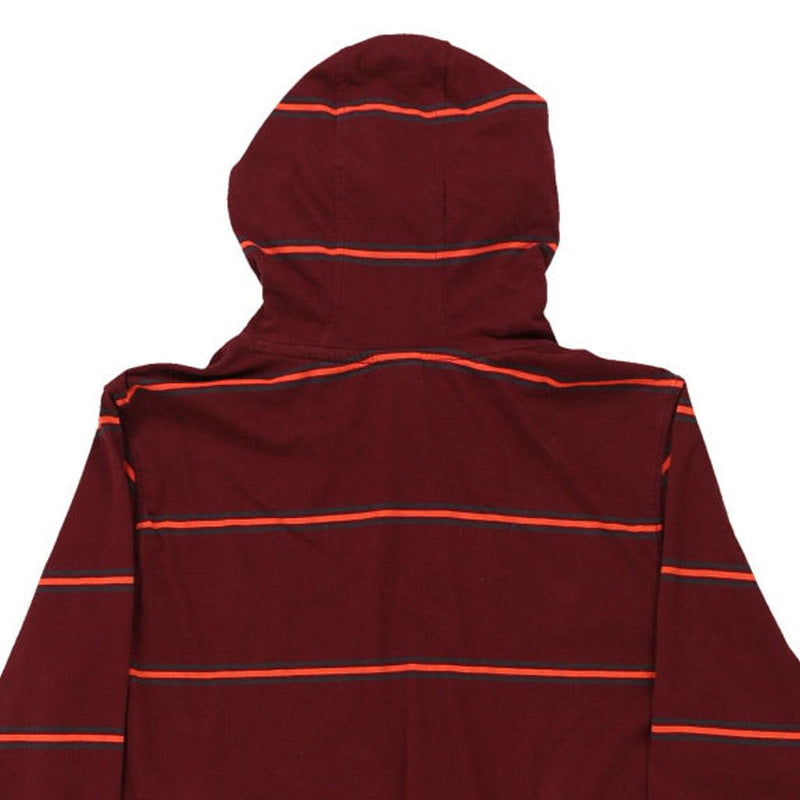 Oakley Striped Hoodie - Medium Burgundy Cotton