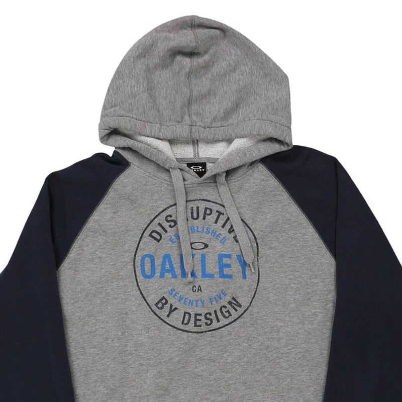 Oakley Spellout Hoodie - XL Grey Cotton