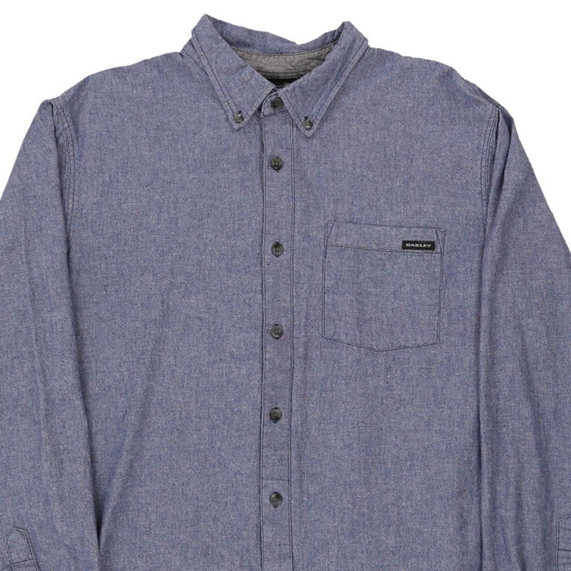 Oakley Shirt - Large Blue Cotton