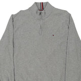 Vintage grey Tommy Hilfiger 1/4 Zip - mens xxxx-large