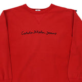 Calvin Klein Jeans Spellout Sweatshirt - Small Red Cotton