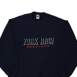 Made in USA York High Bearcats Russell Athletic College Sweatshirt - Large Navy Cotton Blend