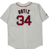 Red Sox Majestic Graphic Football Jersey - Large White Polyester