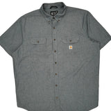 Carhartt Short Sleeve Shirt - 2XL Gray Cotton