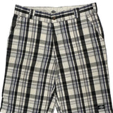Dickies Checked Cargo Shorts - 30W 11L Black & White Cotton