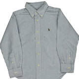 Age 4 Ralph Lauren Striped Shirt - Small Blue Cotton