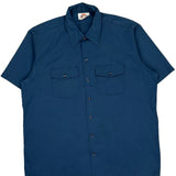 Dickies Short Sleeve Shirt - XL Blue Cotton