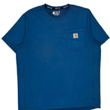 Carhartt T-Shirt - Large Blue Cotton