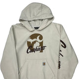 Carhartt Spellout Hoodie - 2XL Cream Cotton