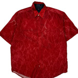 Tommy Jeans Short Sleeve Shirt - XL Red Polyester