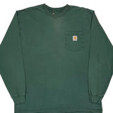 Carhartt Long Sleeve T-Shirt - Large Green Cotton