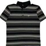 Nike Striped Polo Shirt - Medium White Cotton