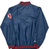 Red Sox Majestic Spellout Baseball Jacket - Large Red Nylon