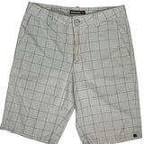 Quiksilver Checked Chino Shorts - 30W 10L White Cotton