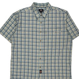Dickies Checked Short Sleeve Shirt - XL Blue Cotton Blend