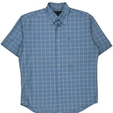 Tommy Hilfiger Checked Short Sleeve Shirt - Large Blue Cotton