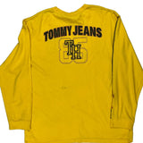 85 Tommy Jeans Graphic Long Sleeve T-Shirt - Large Yellow Cotton