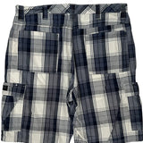American Eagle Checked Cargo Shorts - 36W 10L Blue Cotton