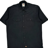 Dickies Short Sleeve Shirt - Large Black Polyester Blend