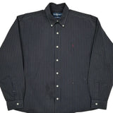 Blake Ralph Lauren Striped Shirt - Large Black Cotton