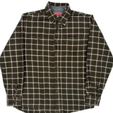 Wrangler Checked Flannel Shirt - Medium Green Cotton