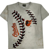 Orioles Youth Liquid Blue Graphic T-Shirt - Large White Cotton